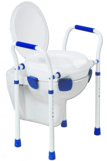 Nasadka toaletowa o wysokości 11cm z klapą i ramą asekuracyjną, firmy Herdegen, model CLIPPER VII